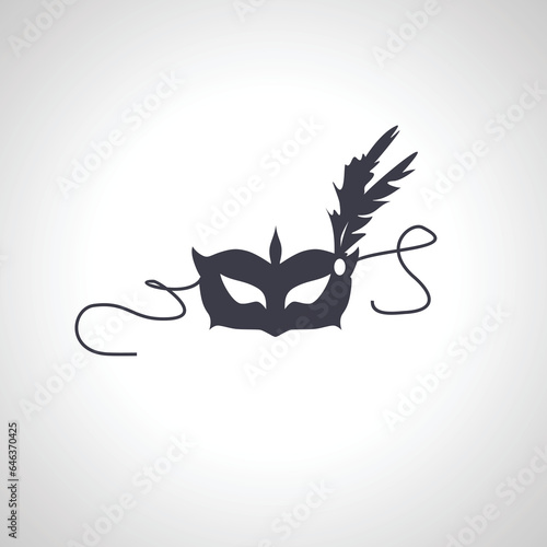masquerade mask isolated icon on white background
