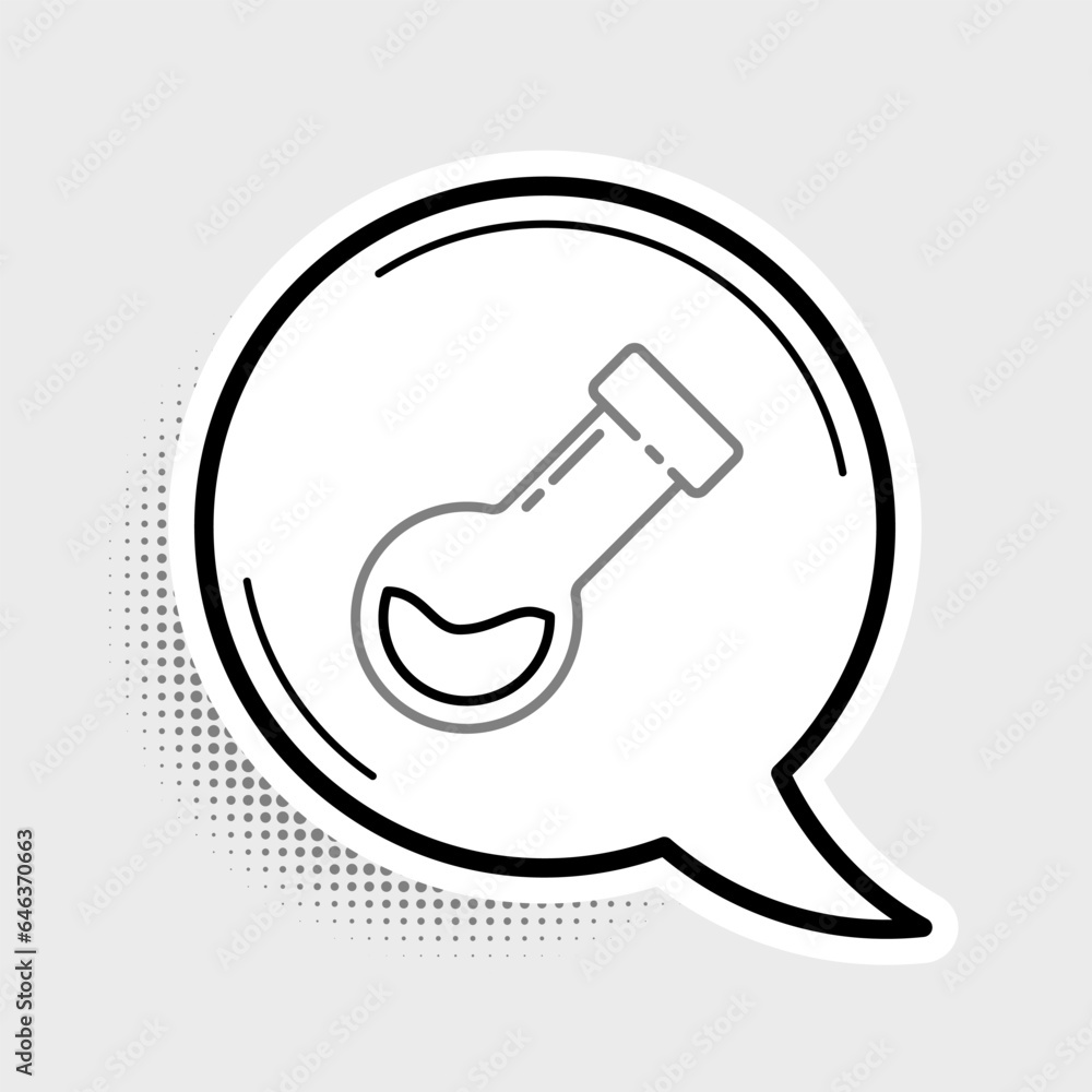 Line Test tube and flask chemical laboratory test icon isolated on grey background. Laboratory glassware sign. Colorful outline concept. Vector Line Test tube and flask chemical laboratory test icon isolated on grey background. Laboratory glassware sign. Colorful outline concept. Vector
