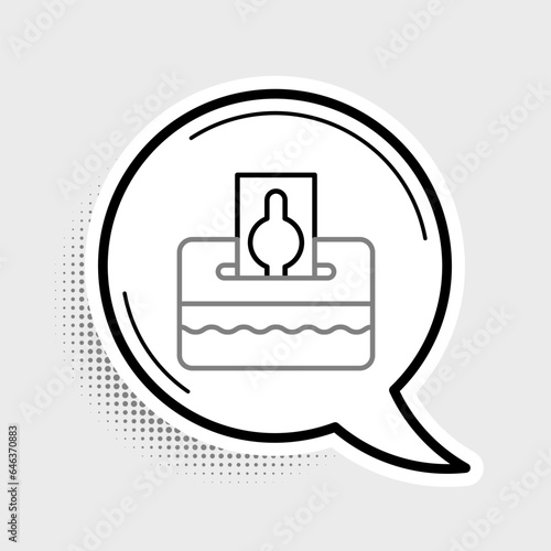 Line Donate or pay your zakat as muslim obligatory icon isolated on grey background. Muslim charity or alms in ramadan kareem before eid al-fir. Colorful outline concept. Vector