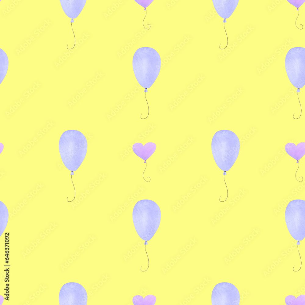 watercolor balloon pattern, cute baby pattern watercolor balloon pattern, cute baby pattern