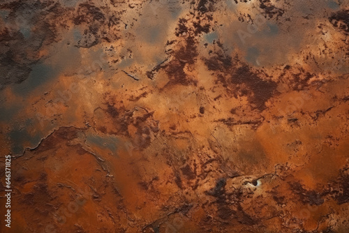 An Enchanting Macro Shot of Weathered Rusty Metal, Unveiling its Intricate Texture, Rich Patina, and Captivating Eroded Surface in a Stunning Brown and Orange Metallic Background
