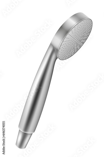 metal chrome shower head for bathroom vector illustration