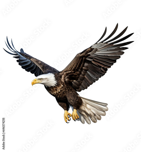 american bald eagle on a transparent background  which is easy to decorate your projects.