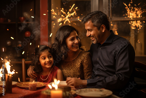 Indian Family Celebrating New Year's Eve, New Year Celebration, New Year's Eve, New Year's Day