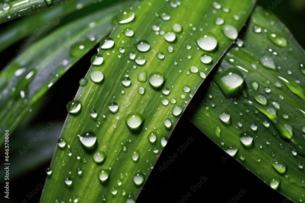 close-up of water droplets on rice plant leaves close-up of water droplets on rice plant leaves