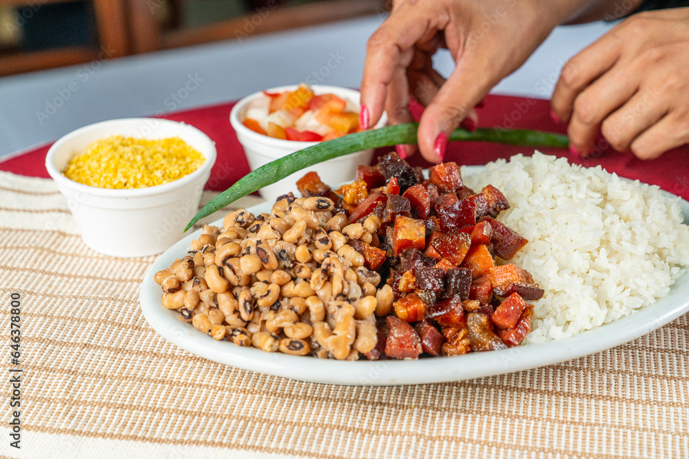 hand holding a bowl of rice hand holding a bowl of rice