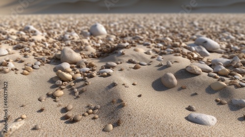Nature's Mosaic of Shells Seashell-Adorned Sandy Beach
