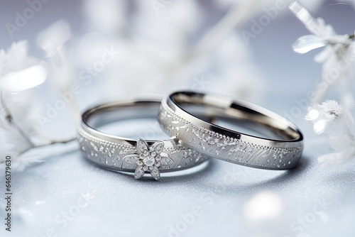 close up of two wedding rings