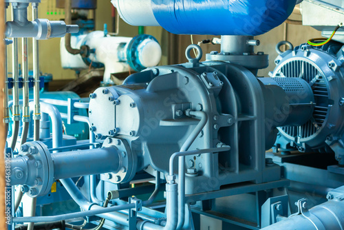 Canvas Print Industrial compressor refrigeration station at manufacturing factory