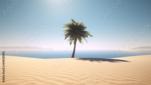 Tranquil Serenity in Nature Solitary Palm Majesty
