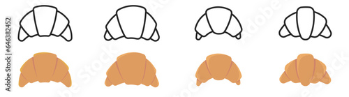 croissant doodle hand drawing icon