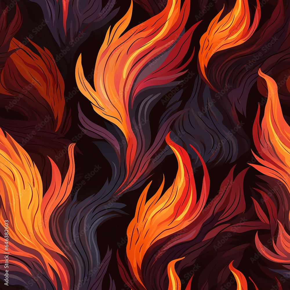 Inferno Reimagined: Fiery Seamless Pattern Inferno Reimagined: Fiery Seamless Pattern