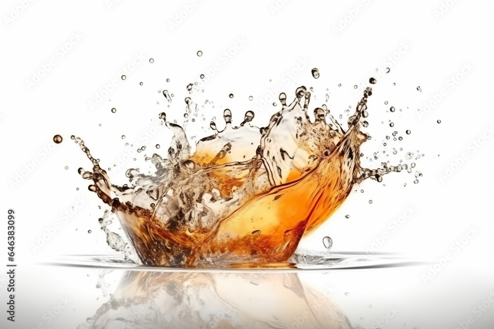 Vibrant Burst Orange Water Splash Isolated on White Background Vibrant Burst Orange Water Splash Isolated on White Background