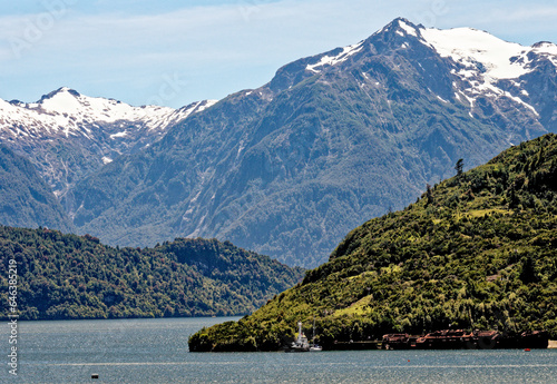 Panoramic view of Chilean fjords - Puerto Chacabuco - Chile