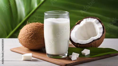 Coconut milk in the glass