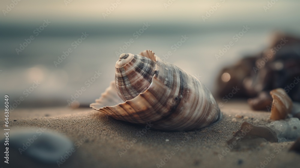 Elegant Seashell Revealing Natural Beauty - Coastal Serenity in Every Curve