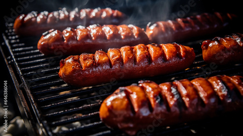 Grilled hot dogs