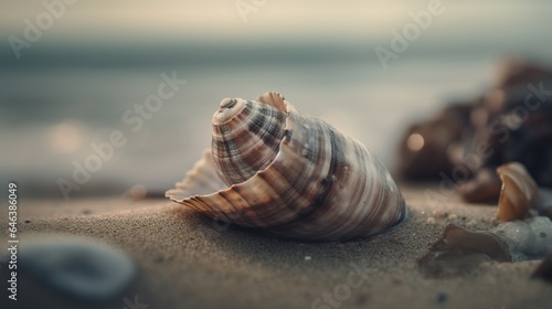 Elegant Seashell Revealing Natural Beauty - Coastal Serenity in Every Curve