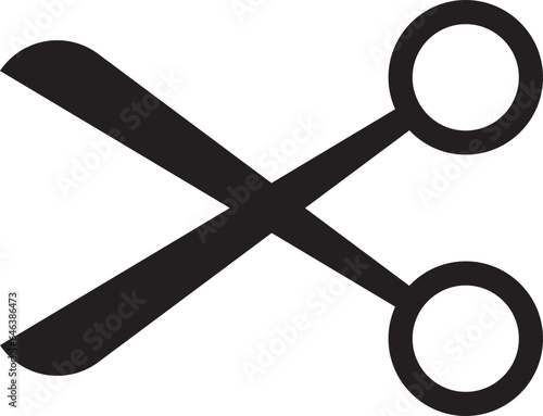 Scissors icon vector design. Cut out tool for paper or tailor work.