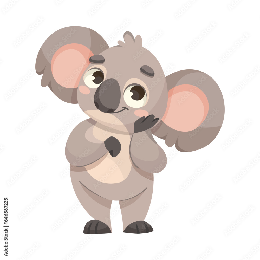 Cute Koala Character with Large Ears and Nose Vector Illustration Cute Koala Character with Large Ears and Nose Vector Illustration