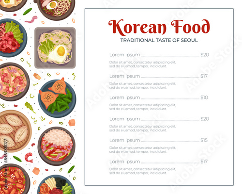 Korean Food Tasty Dish Banner Design Vector Template
