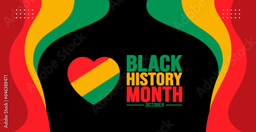 Black History Month background template Celebrated in October and February United States, Canada, Great Britain, Africa, Uk, Ireland. use to book cover, banner, placard, card, and poster.