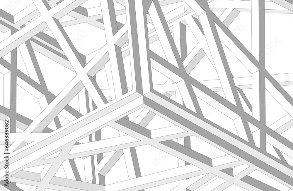 Fototapeta premium Architectural background. Cube lattice construction