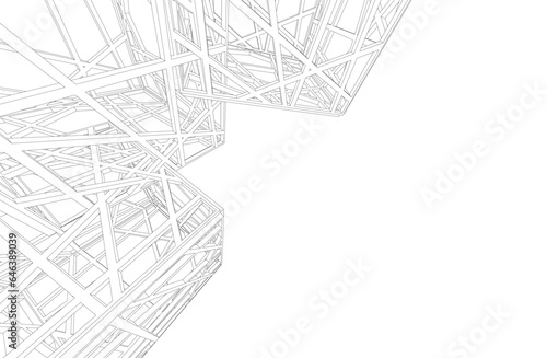 Architectural background. Cube lattice construction