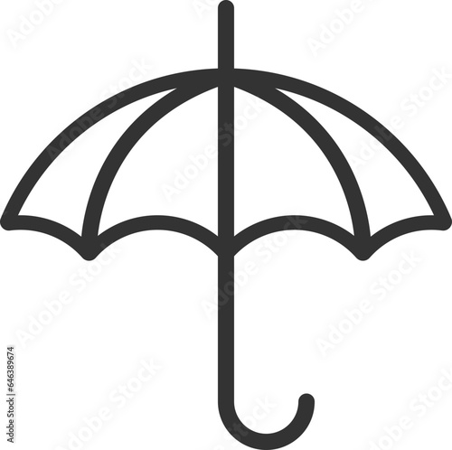 Umbrella icon vector. Rain protection. Concept for insurance company. Black and white silhouette flat design