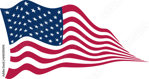 America independence day design greeting card. Modern USA flag vector illustration. 