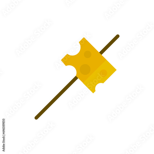 icon of a piece of cheese on a white background, vector illustration