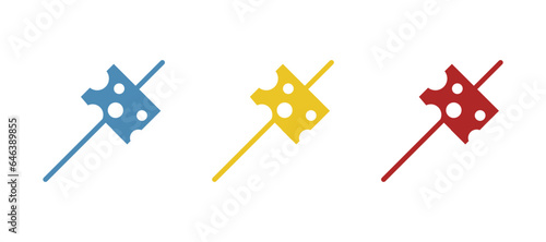 icon of a piece of cheese on a white background, vector illustration