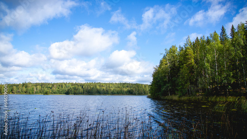 beautiful lake landscape during summer. photo takein in finland
