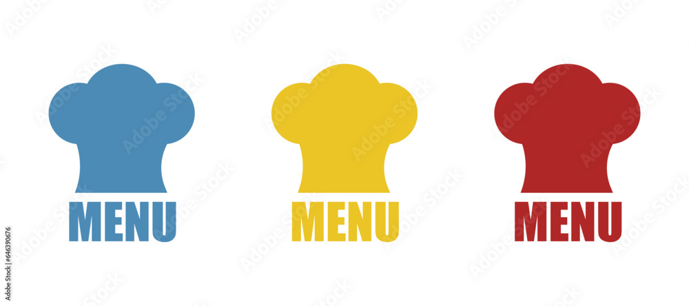 chef hat icon, menu on a white background, vector illustration chef hat icon, menu on a white background, vector illustration