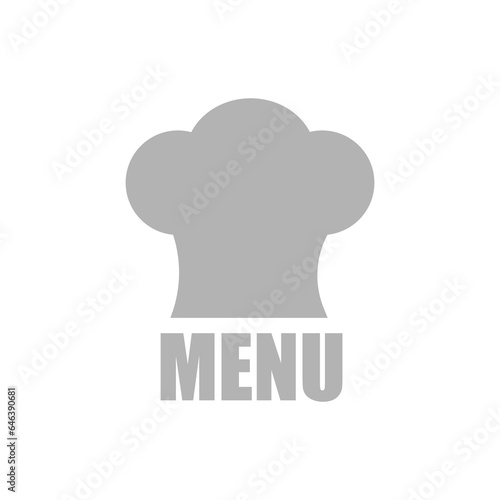 chef hat icon, menu on a white background, vector illustration