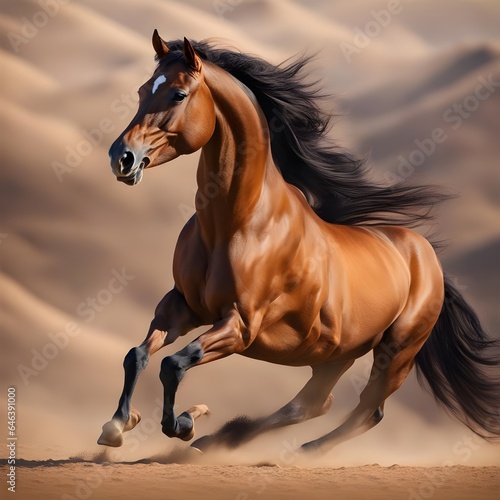 Arabian horse running in the sun