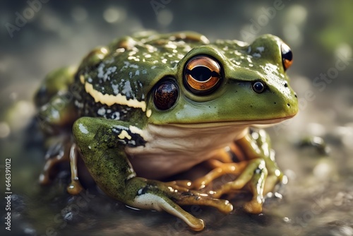 close-up portrait of a frog