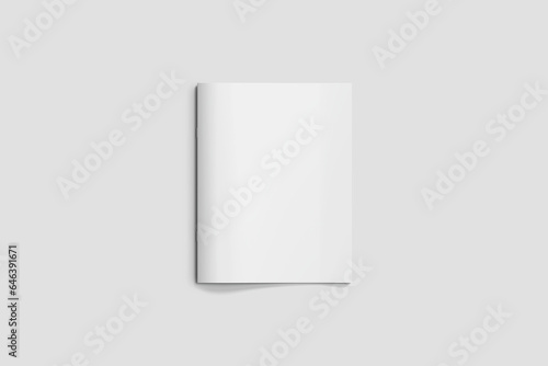 Closed stapled bound booklet mockup. 3D rendering