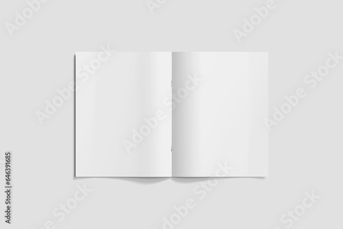 Canvastavla Opened stapled bound booklet mockup. 3D rendering