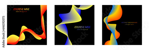 set of colored smoky gradients. Template of dynamic forms for creative creativity, covers, posters, posters, interior and design ideas