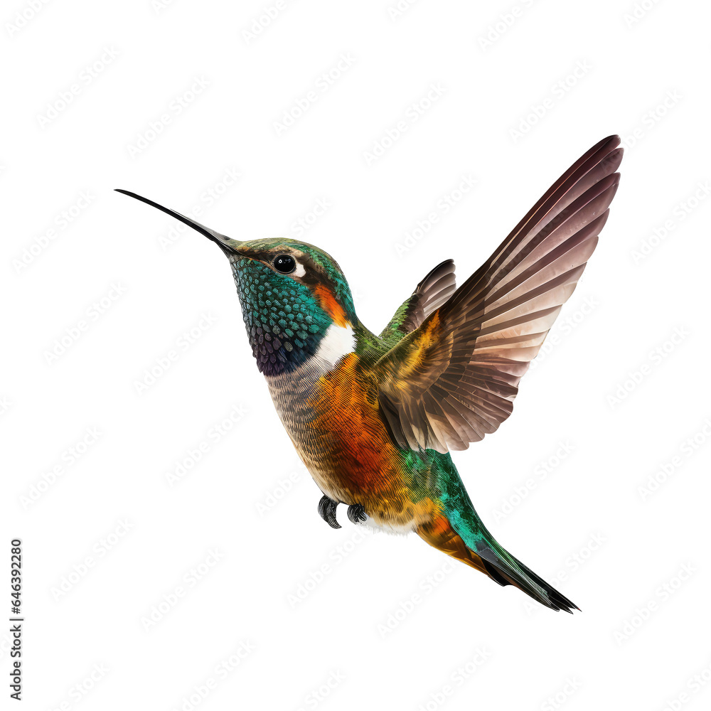 Fototapeta premium hummingbird looking isolated on white