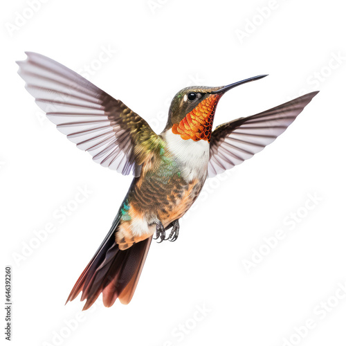 hummingbird looking isolated on white © Tidarat
