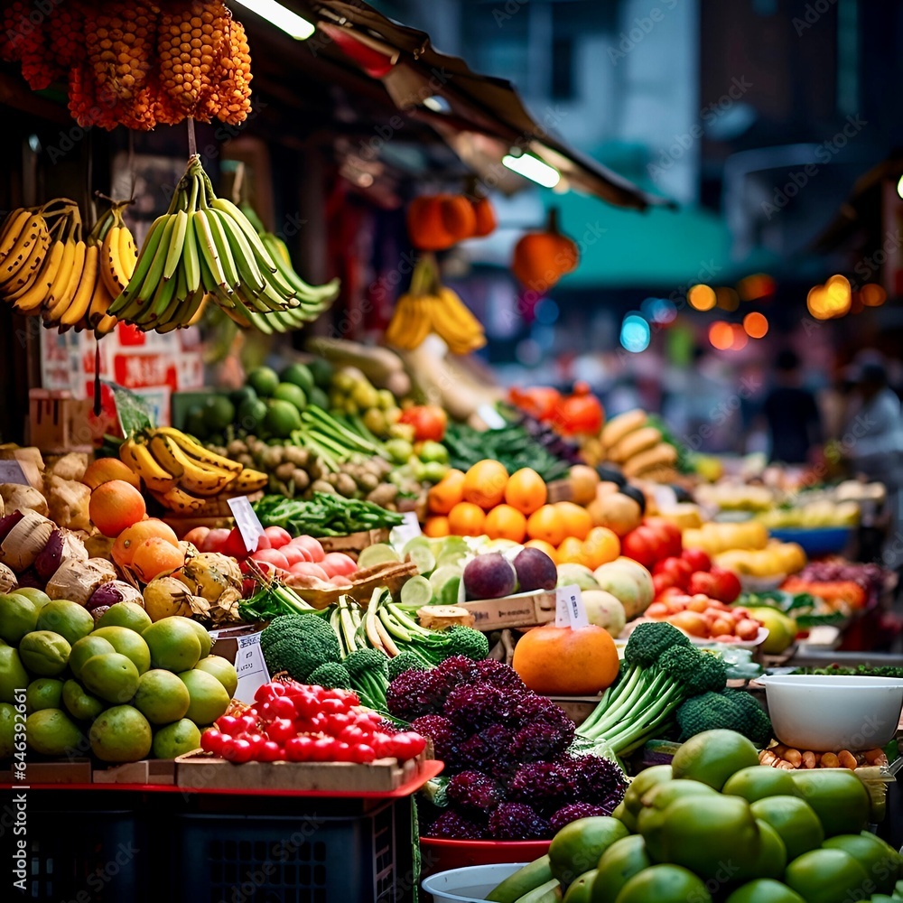 fruits and vegetables in market 
