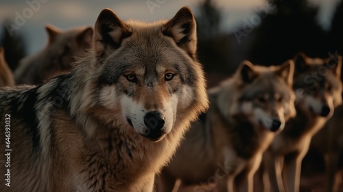 Wolf Pack Unites in the Wilderness, A Display of Strength and Unity