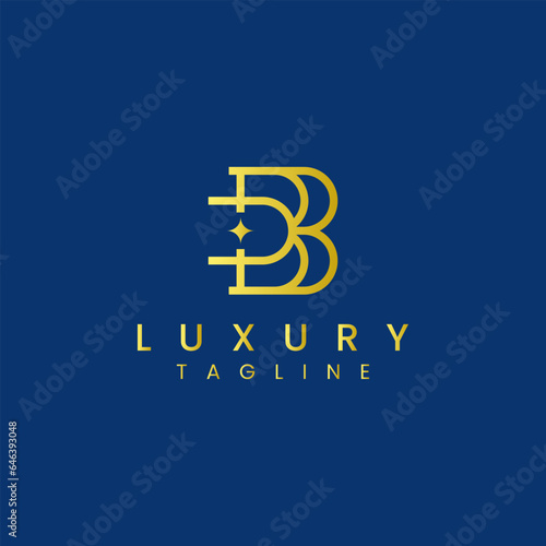 Letters B luxury logo design vector template