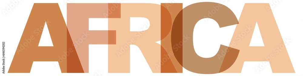 Africa, phrase overlap color no transparency. Concept of simple text for typography poster, sticker design, apparel print, greeting card or postcard. Graphic slogan isolated on white background. Africa, phrase overlap color no transparency. Concept of simple text for typography poster, sticker design, apparel print, greeting card or postcard. Graphic slogan isolated on white background.