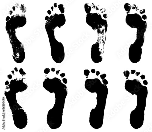 Vector concept or conceptual cute paint human foot or footprint of child isolated on white background for art, childhood, fun, happy, infant, symbol, kid, identity, education, school, little or young