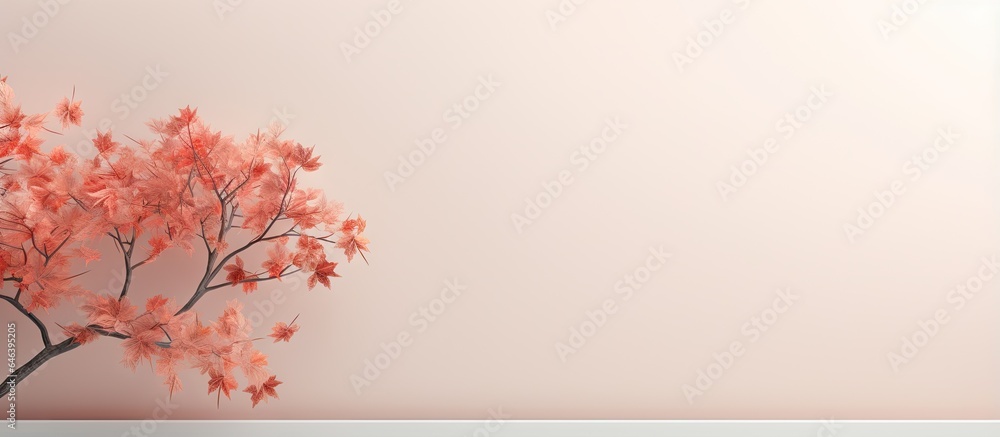 A type of tree with maple leaves isolated pastel background Copy space