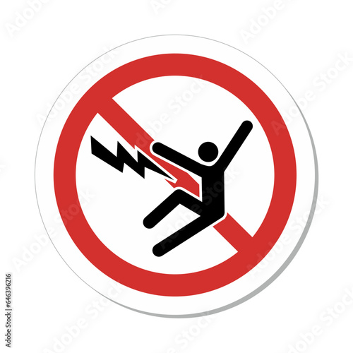 ISO Prohibition Sign: Electric Shock Symbol