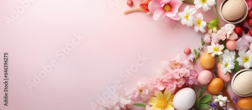 Card for Easter isolated pastel background Copy space